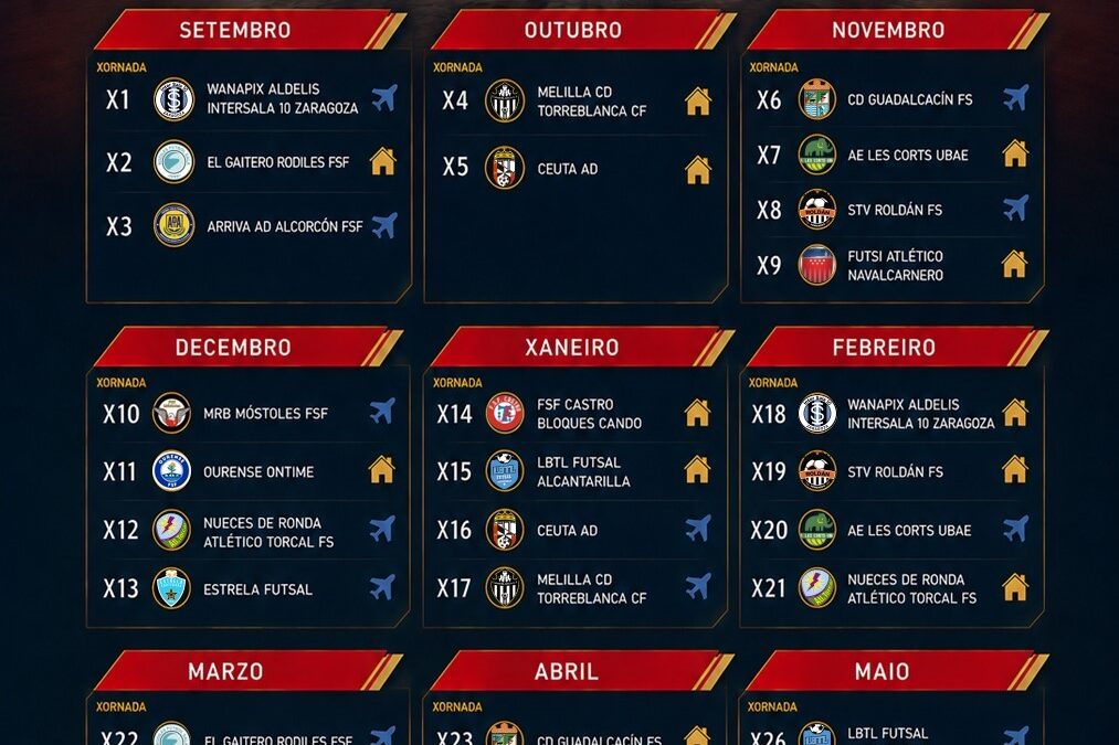 Calendario de la siguiente temporada, que comenzará el 3 de agosto