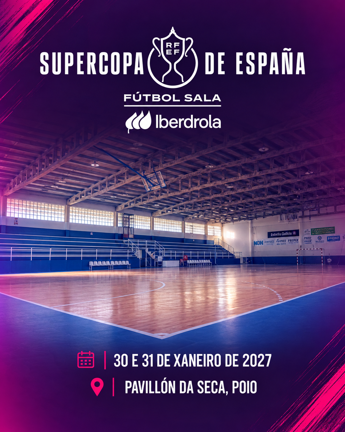 Cartel de sede de la Supercopa